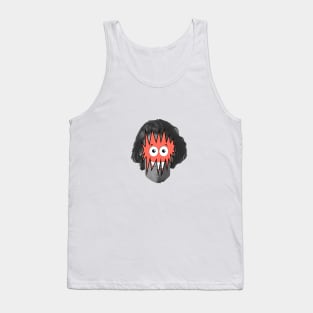 Cartoon face under black and white man Tank Top